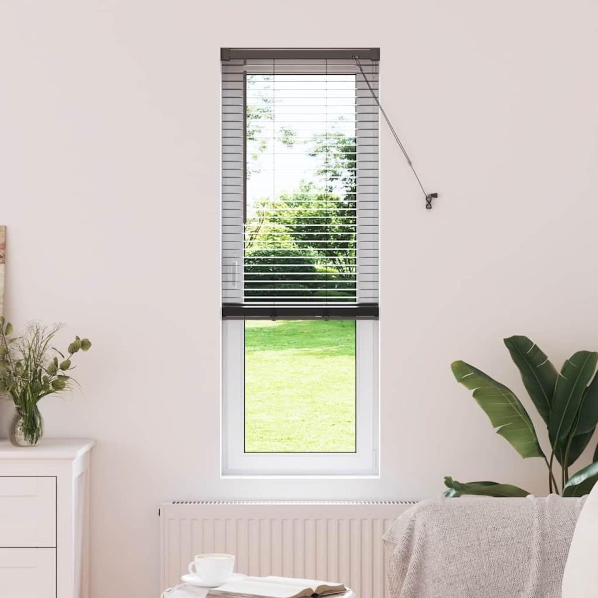 Vensterjaloezieën - Raambekleding - Binnen privacy - Handmatige bediening - 95 x 220 cm - Zwart