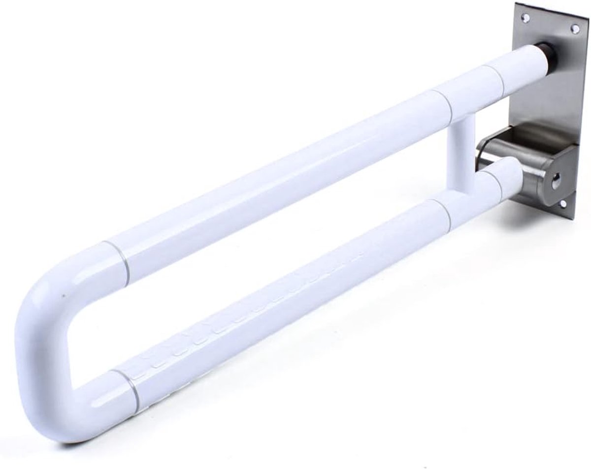 Wandsteungreep - Toiletsteun Opstahulp - Veiligheid Badkamer - Klapbare Steun - 60 cm Lengte - Wit