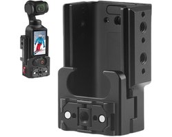 Geschikt voor Aluminium adapterkooi met 1/4" schroefgaten voor cold shoe-uitbreiding, Geschikt voor DJI Osmo Pocket 3