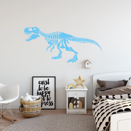 Muursticker Dinosaurus Skelet - Oranje - 120 x 55 cm - baby en kinderkamer dieren