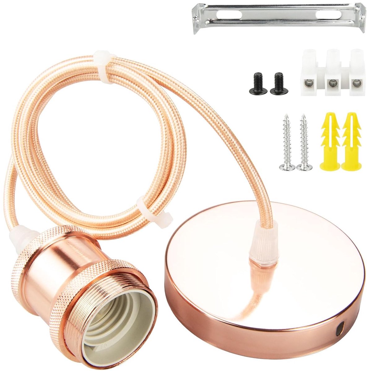 Plafondlamp Roségoud - Hanglamp Verstelbaar - Sfeerverlichting Thuis - Met 1m Twistkabel -
