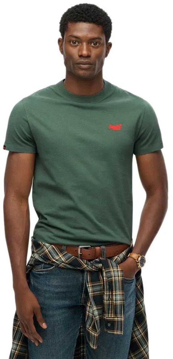 Superdry Organic Cotton Essential Logo T-shirt Heren T-shirts Khaki