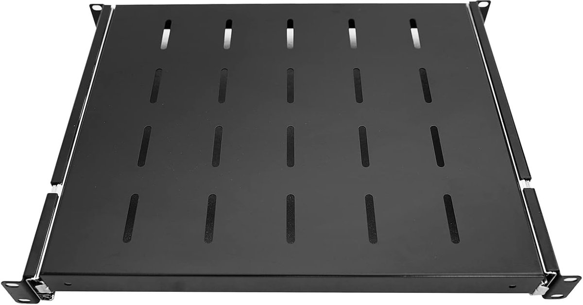 Server Plank - Rack Mount Plank - Netwerk Kast - Uitschuifbaar Ontwerp - 1U 19 Inch - Zwart
