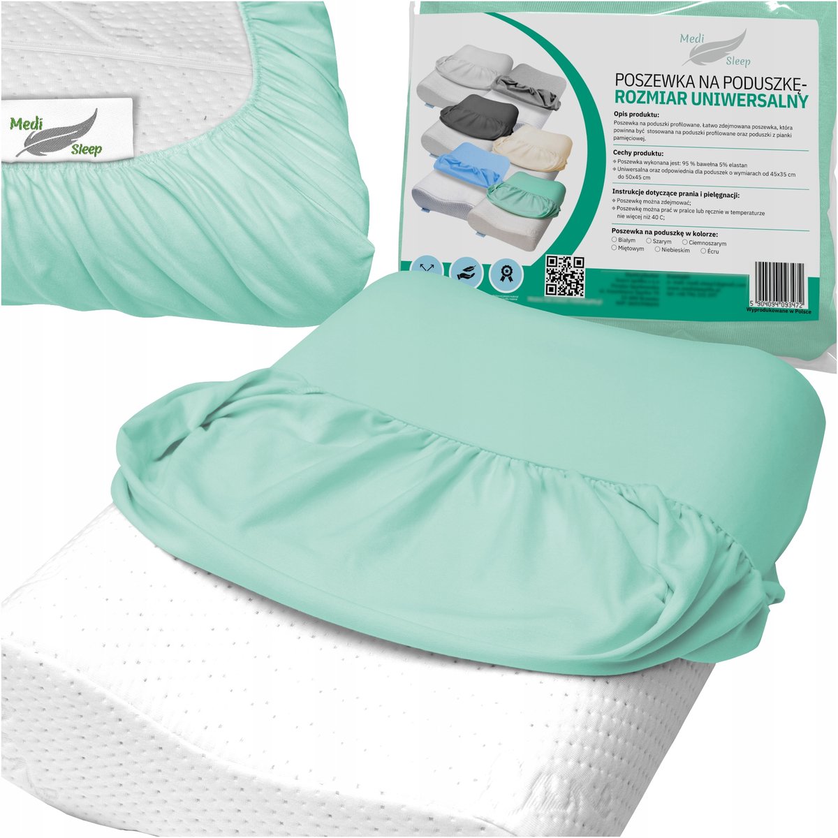 Medi Sleep Universele Hoes – Orthopedische Kussen – Memory Foam – Makkelijk Onderhoud