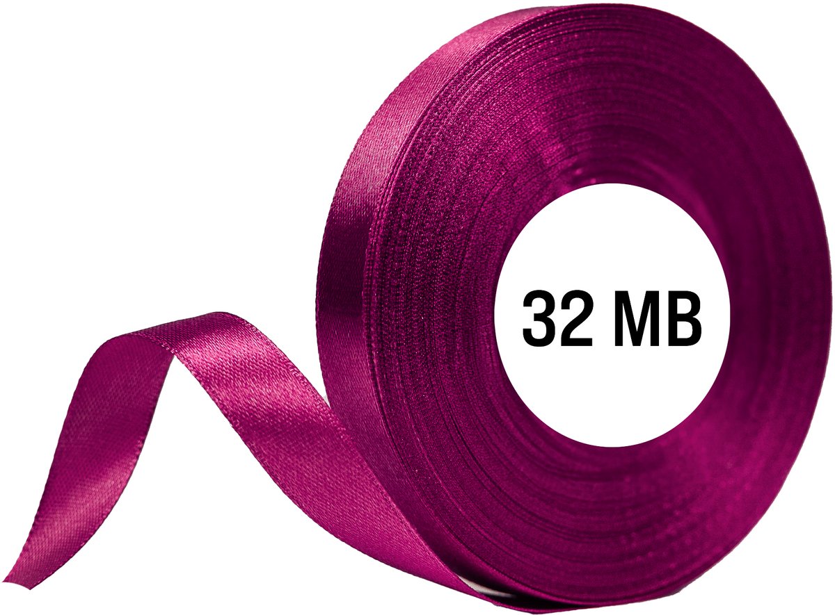 zOkienkiem - Satijnen Lint - 6mm - 32m - Fuchsia