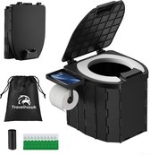 Travelhawk Camping Toilet – Toiletemmer – Draagbaar & Opvouwbaar – Inclusief 12 Biologisch Afbreekbare Zakjes en 10 Absorptie Zakjes – Ideaal voor Kamperen, Festivals & Outdoor