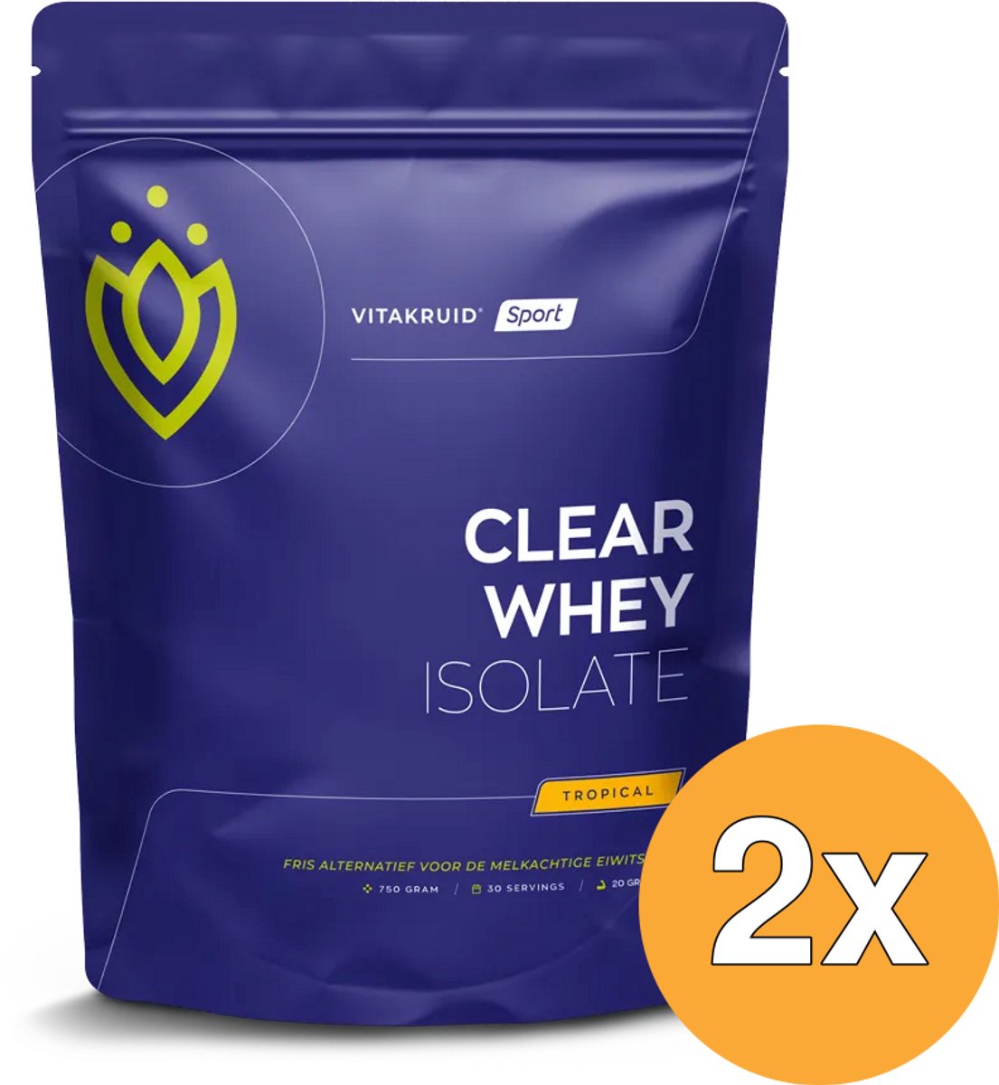 2x Vitakruid Clear Whey Isolate - Tropical (750 gr)