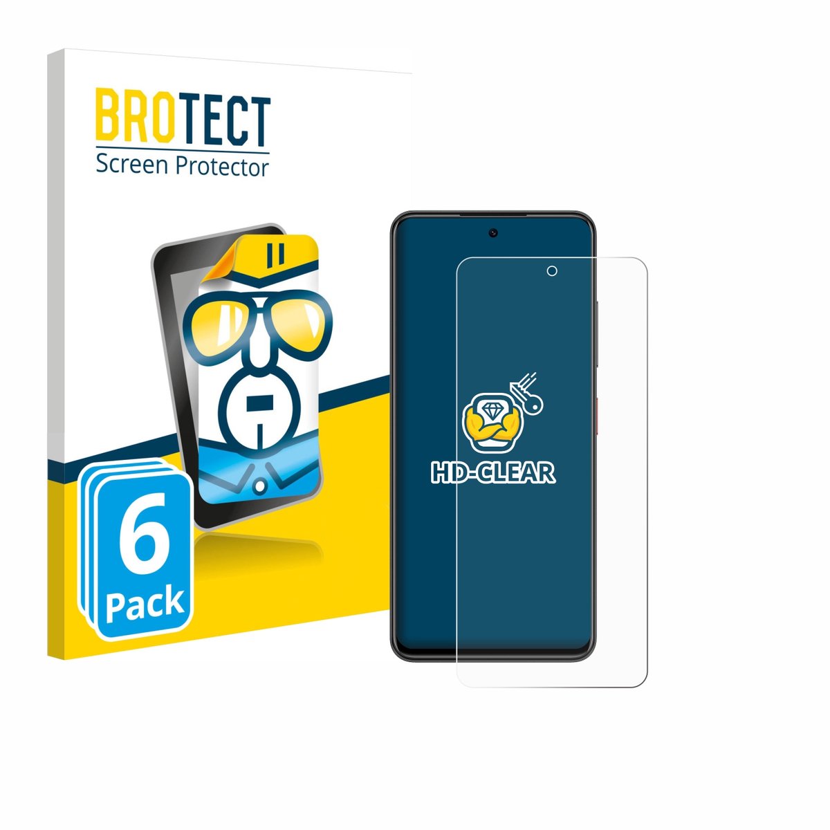 BROTECT - Screenprotector voor Nubia Focus - Folie Beschermfolie transparant 6 Stuks
