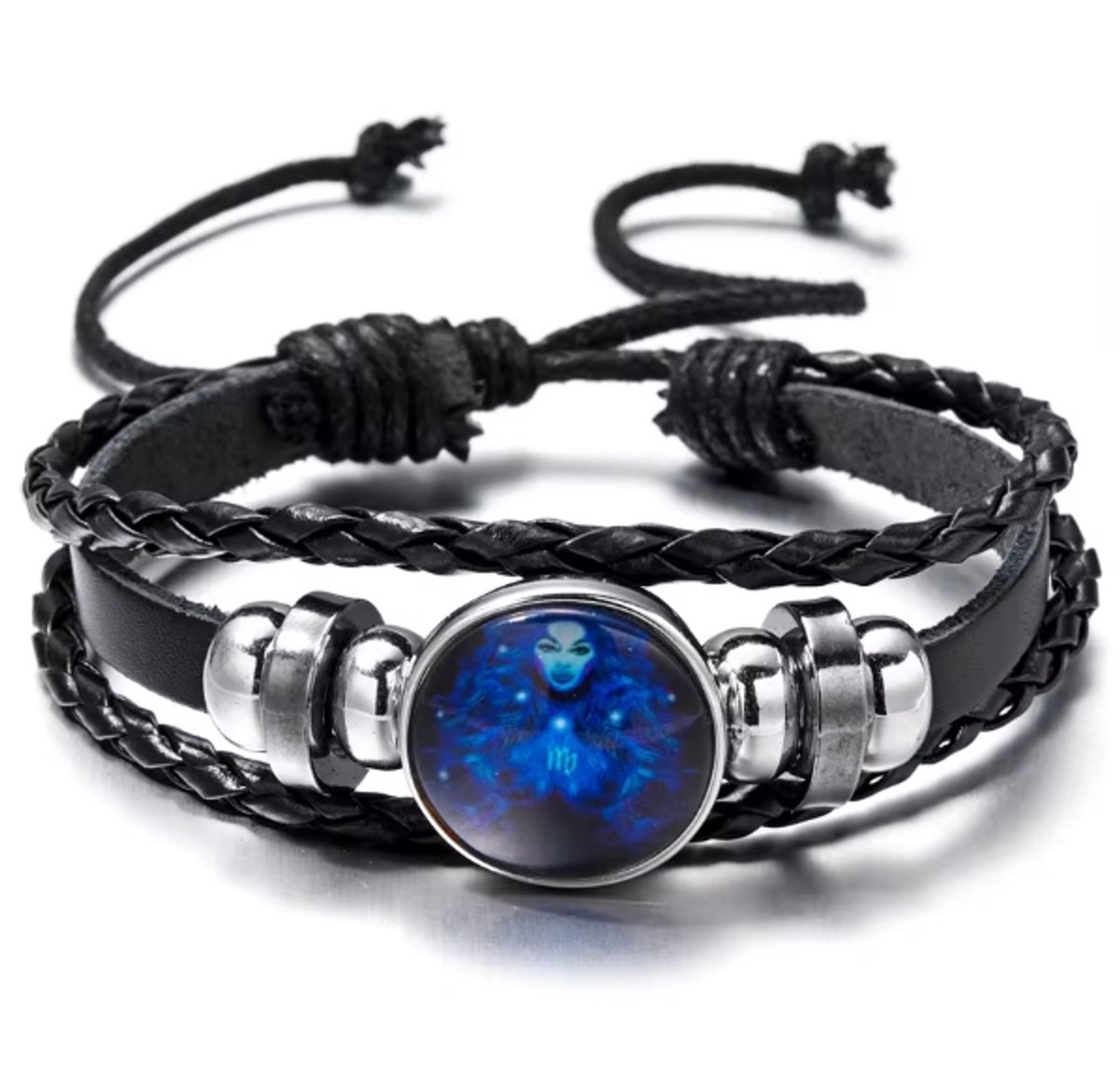 Actie4you® - Sterrenbeeld Armband - Verstelbare armband - Hanger sterrenbeeld - Gevlochten armband - Horoscoop – Glow in Dark - Maagd