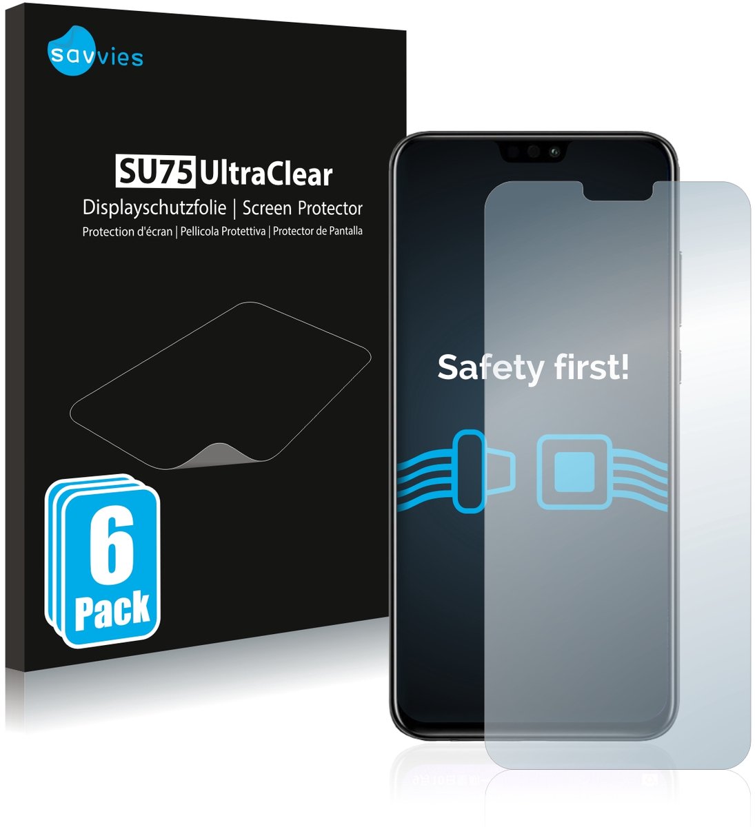 Savvies - Screenprotector voor Honor View 10 Lite - Folie Beschermfolie transparant 6 Stuks