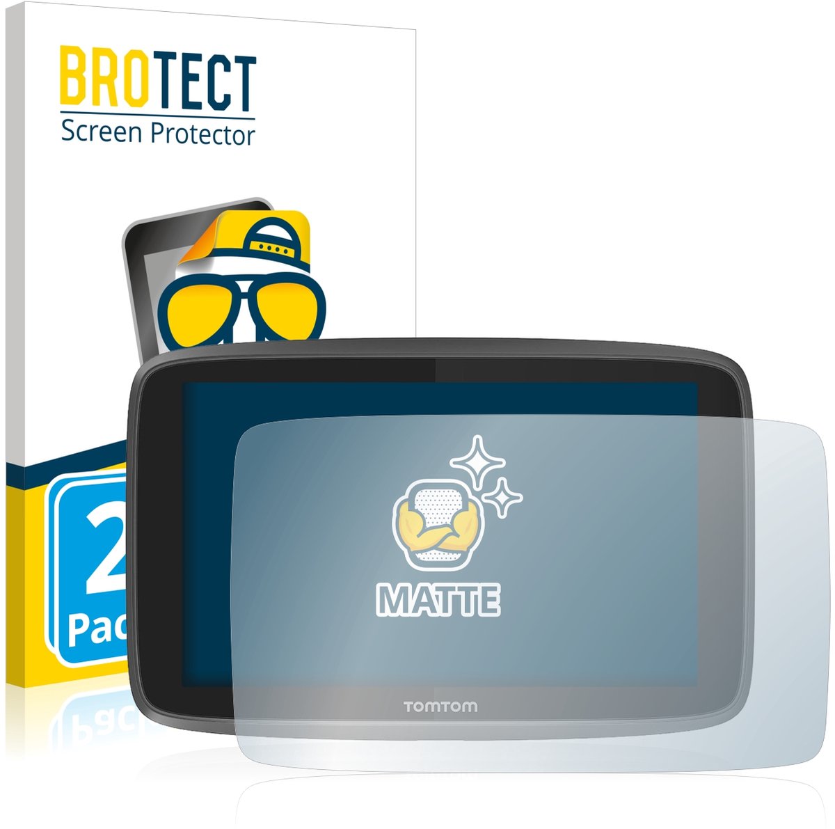 BROTECT - Screenprotector voor TomTom Go 6200 - Folie Beschermfolie matte 2 Stuks