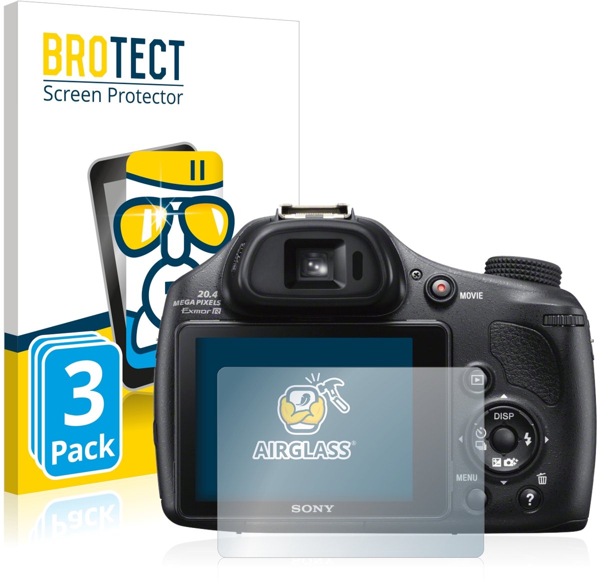 Screenprotector 3 Stuks voor Sony Cyber-Shot DSC-HX400V Beschermglas transparant
