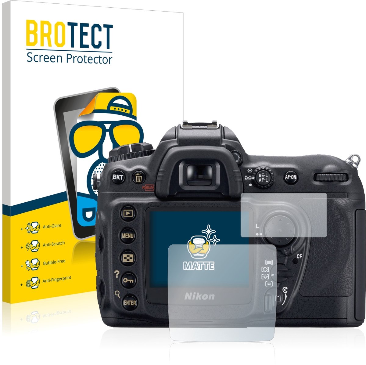 BROTECT - Screenprotector voor Nikon D200 - Folie Beschermfolie matte 2 Stuks
