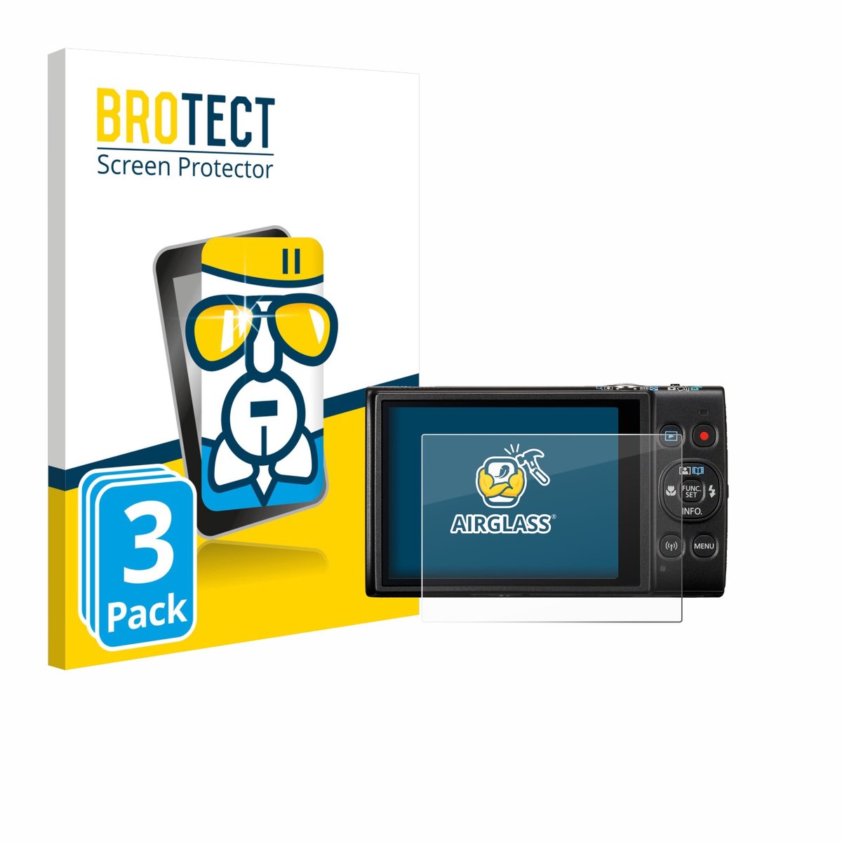 Screenprotector 3 Stuks voor Canon Digital Ixus 285 hs Beschermglas transparant
