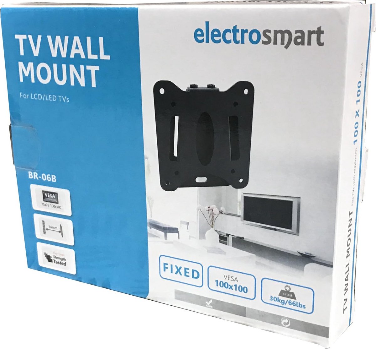 Vaste TV Wandsteun Slim met VESA 75x75 en 100x100 en 14mm Profiel