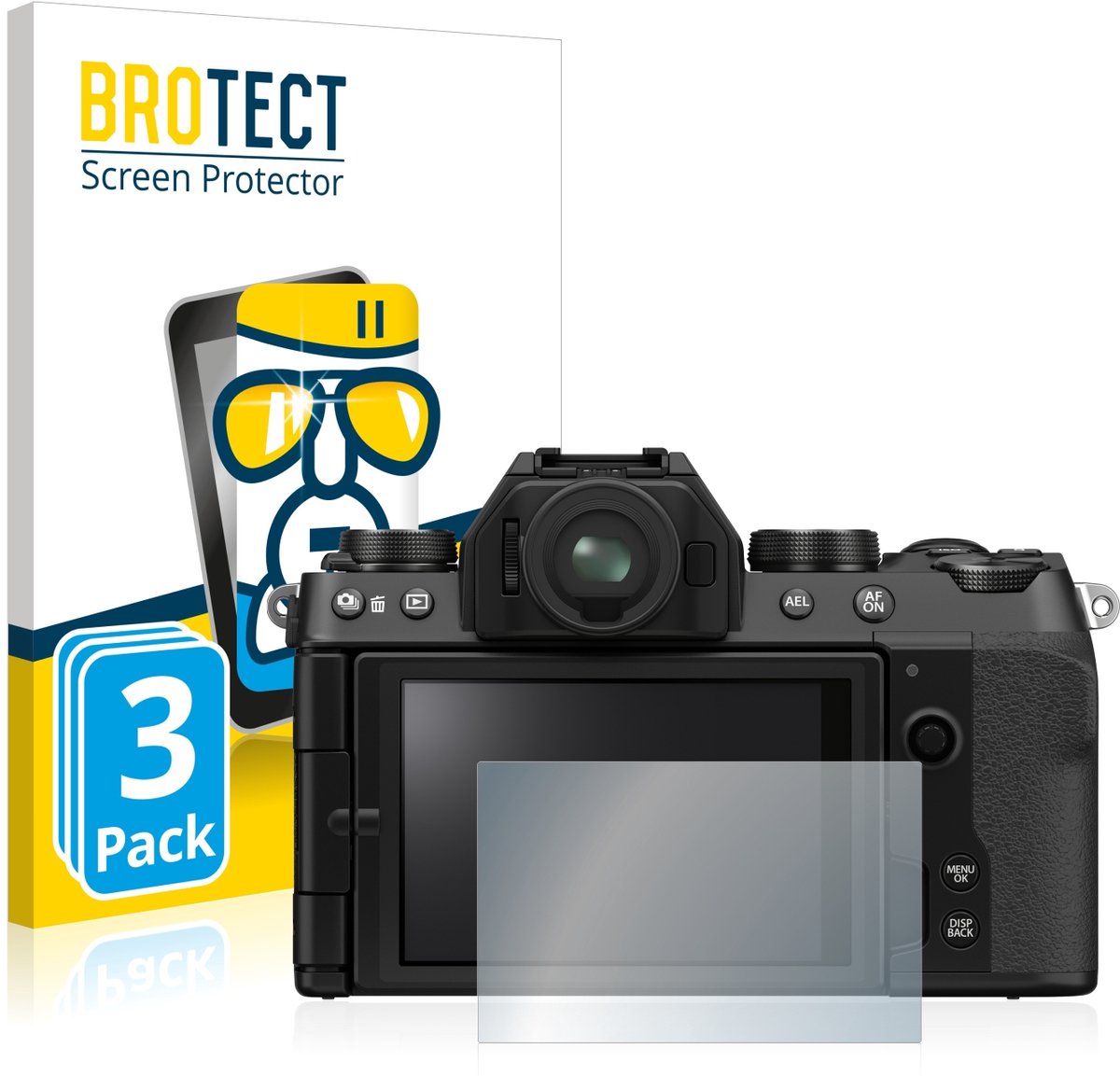 Screenprotector 3 Stuks voor Fujifilm X-S10 Beschermglas transparant