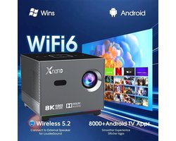 Zolara Smart Mini Beamer - 4K - 8K - Draagbare Full HD Home Cinema Projector - Android, WiFi & Bluetooth - 300 ANSI Lumen - Tot 200 Inch - Bioscoopervaring