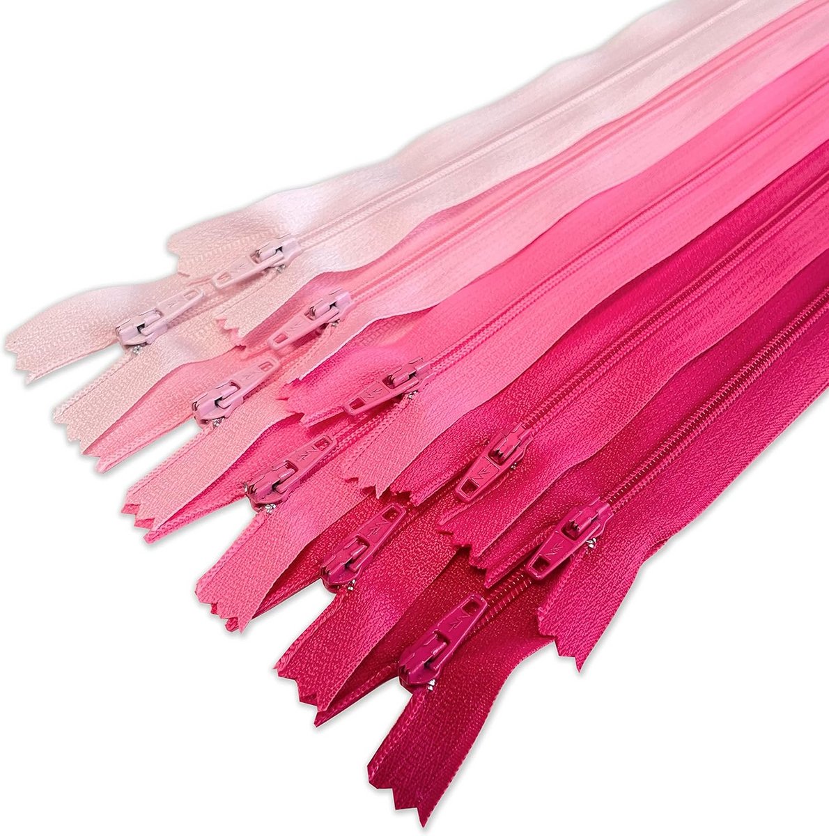 10x Nylon Ritsen 18 cm Roze - Voor Naaien, Knutselen, Kleding en Tassen