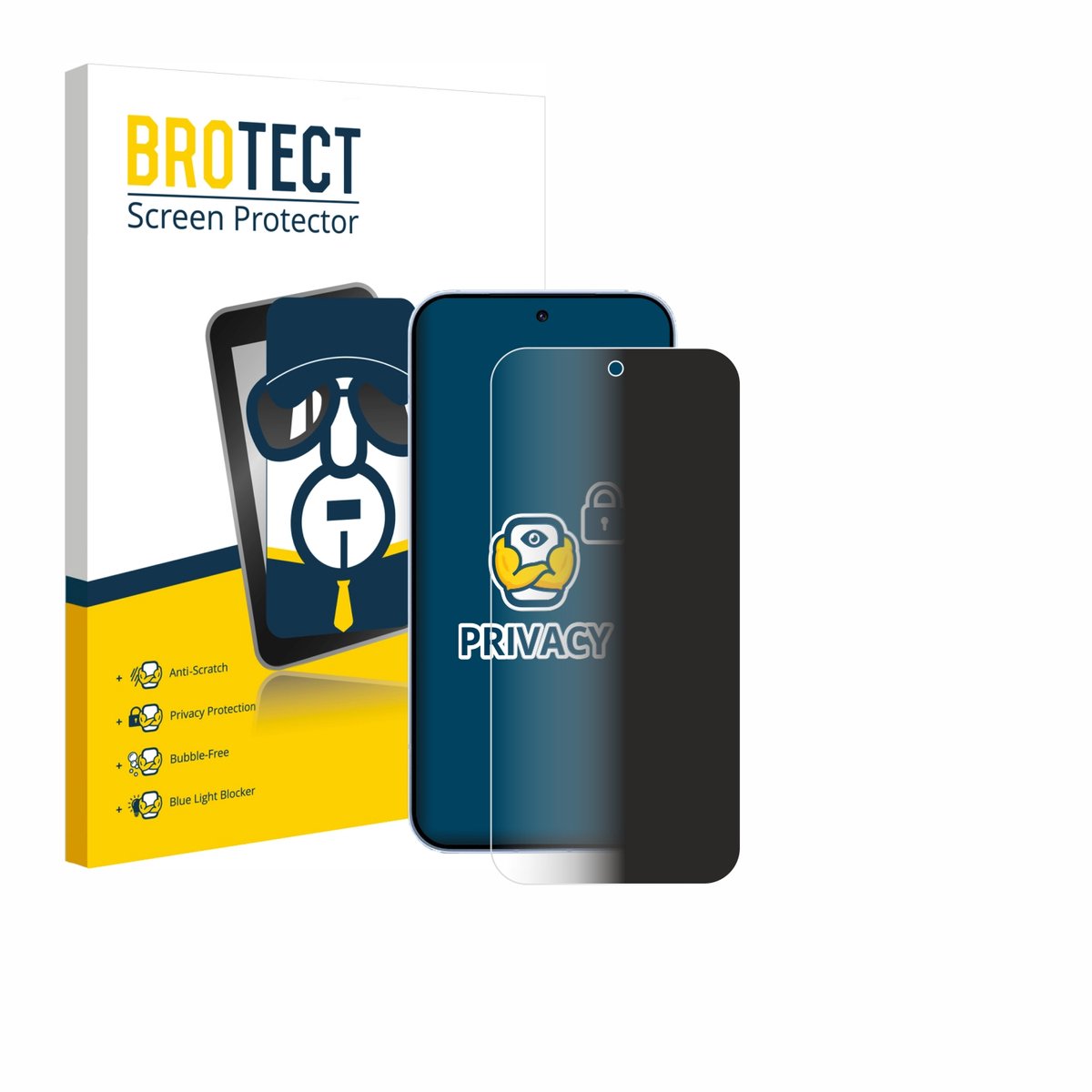BROTECT - privacy screenprotector voor Oppo Reno 15 - Folie Beschermfolie Blauwlichtfilter