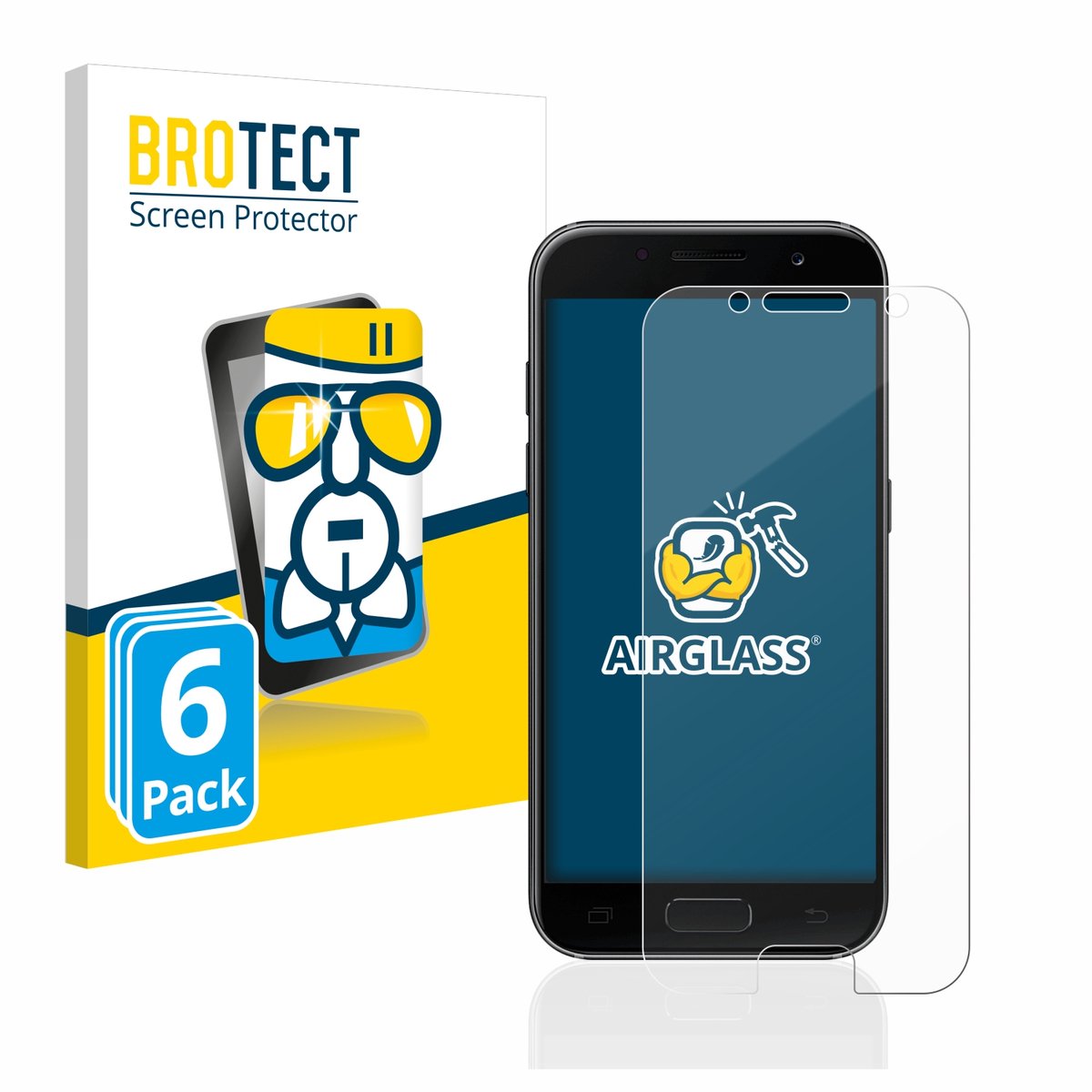 Screenprotector 6 Stuks voor Samsung Galaxy A3 2017 Beschermglas transparant