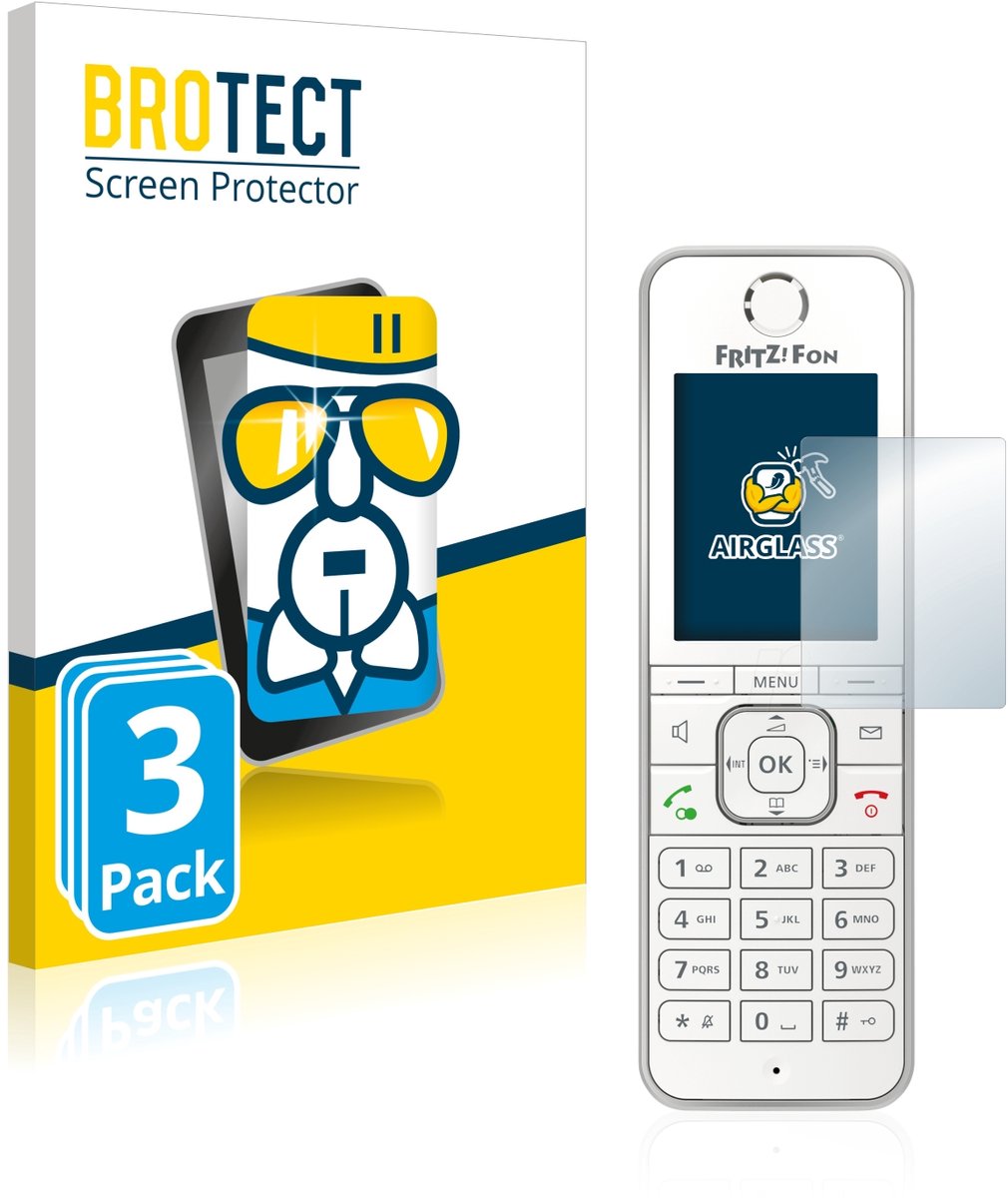 Screenprotector 3 Stuks voor AVM Fritz!Fon C6 Beschermglas transparant