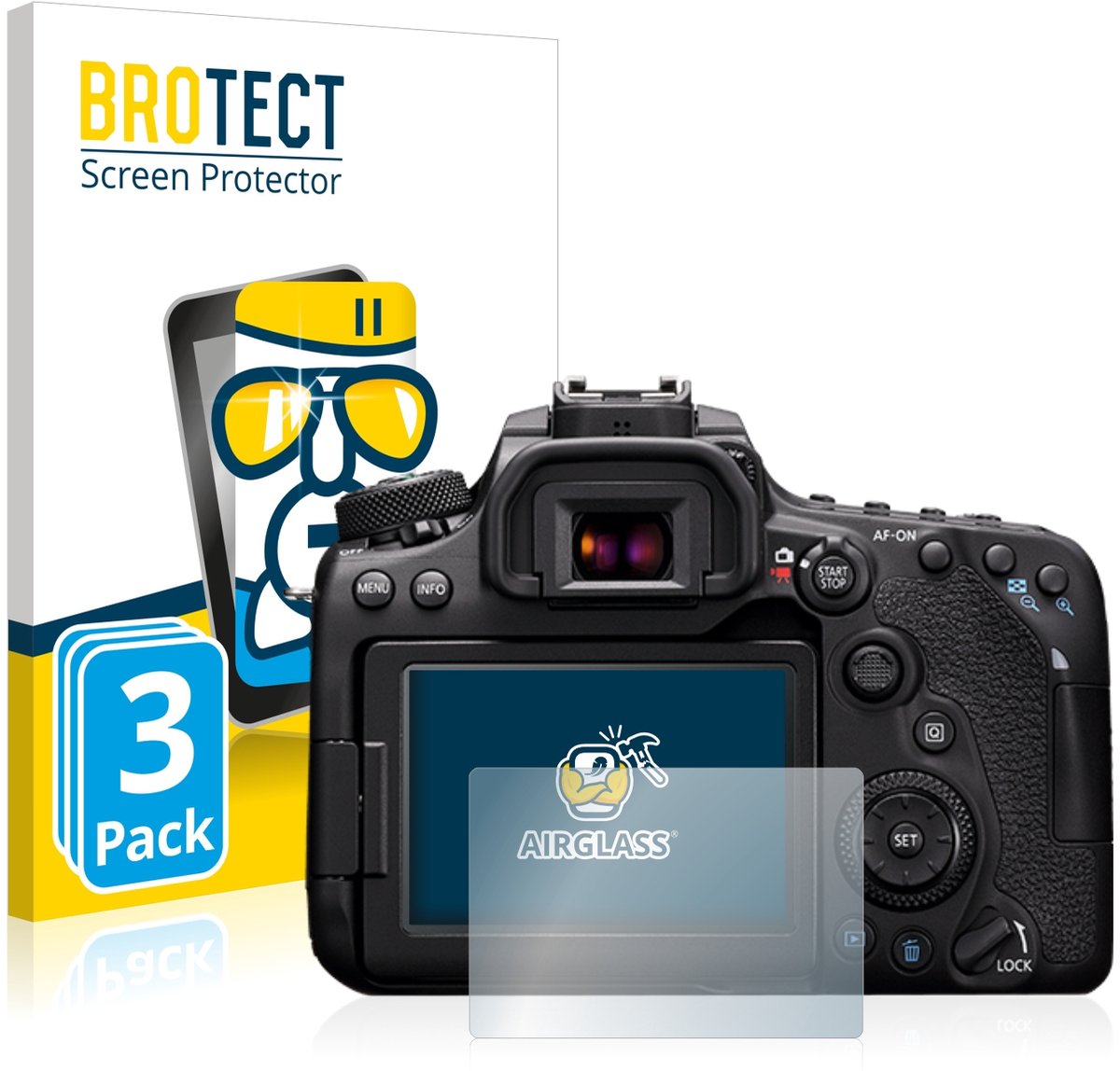 Screenprotector 3 Stuks voor Canon EOS 90D Beschermglas transparant