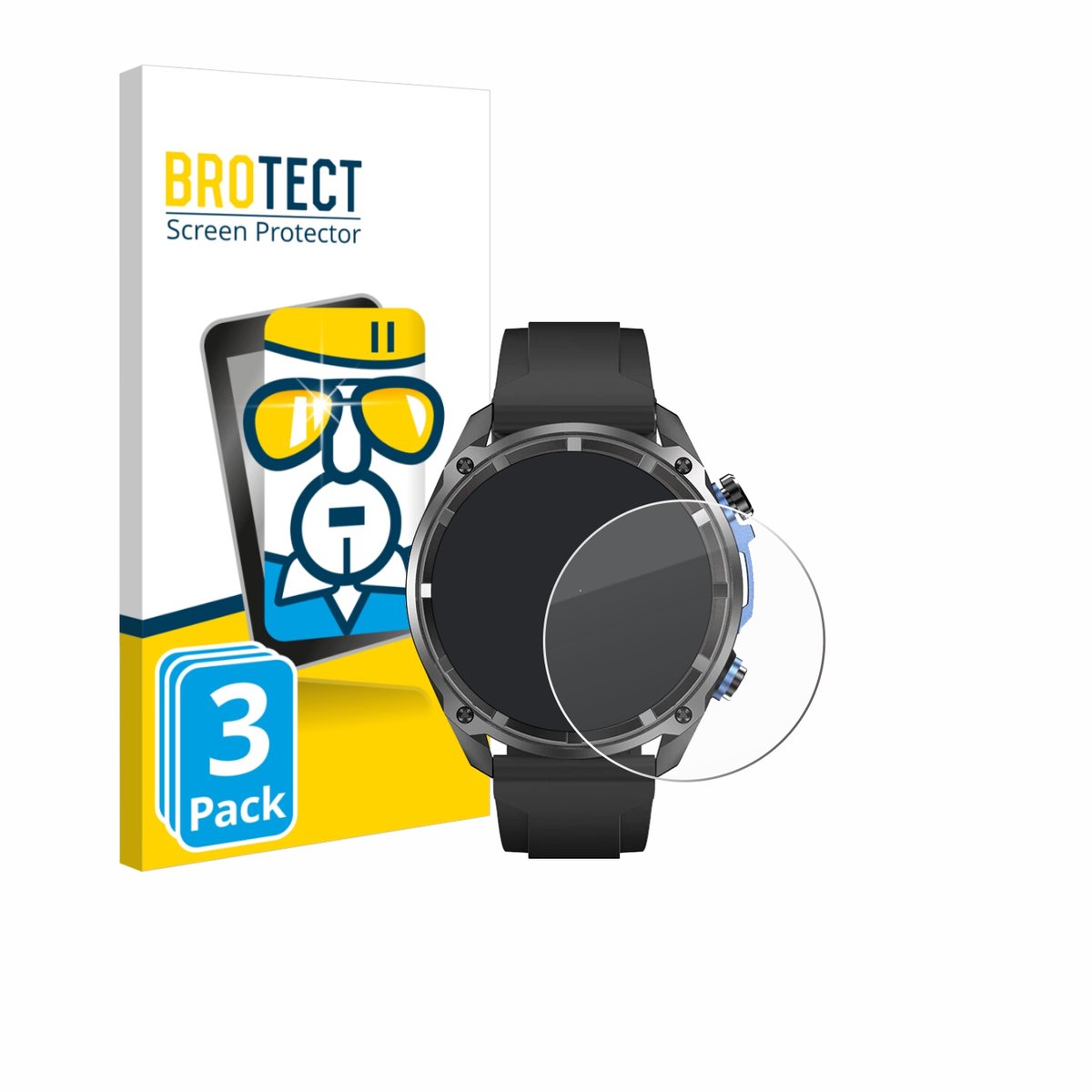 BROTECT - Glas Screenprotector voor DTNO.1 DTG1 1.43" - Gehard Beschermglas 9H 3 Stuks
