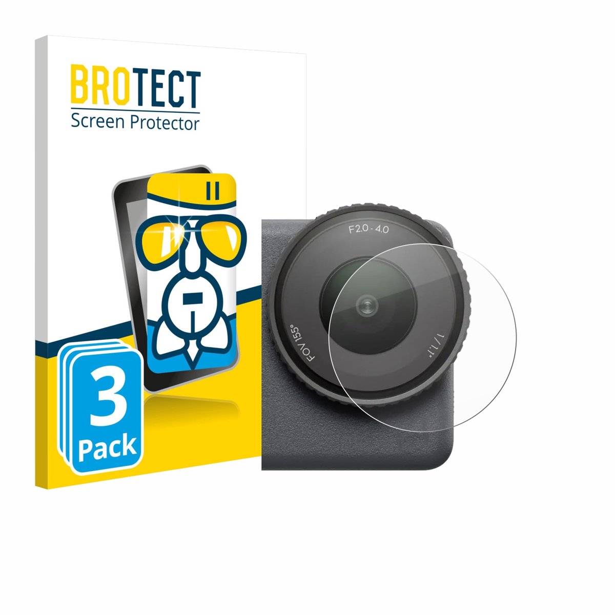 Screenprotector 3 Stuks voor DJI Osmo Action 6 (Lens) Beschermglas transparant