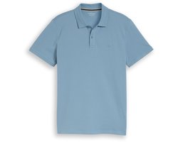 Tom Tailor - Piqué poloshirt met geborduurd logo - Maat S - mountain spring blue