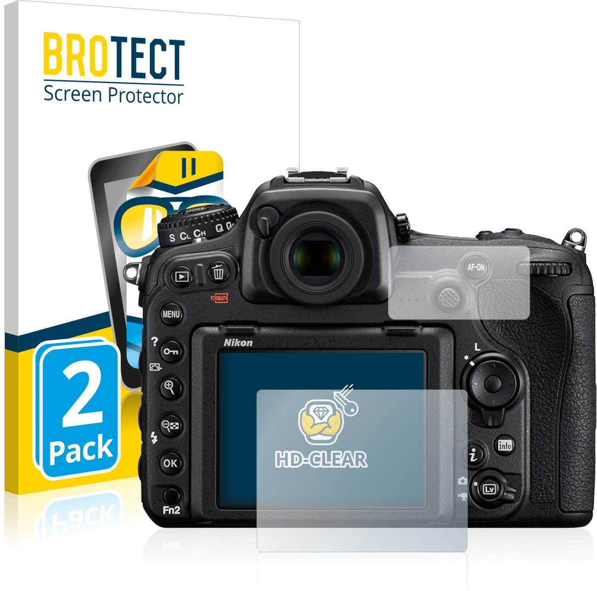 BROTECT - Screenprotector voor Nikon D500 - Folie Beschermfolie transparant 2 Stuks
