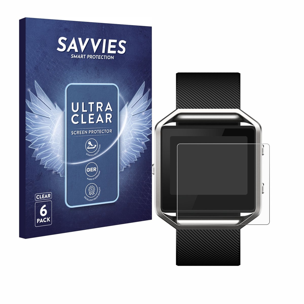 Savvies - Screenprotector voor Fitbit Blaze - Folie Beschermfolie transparant 6 Stuks