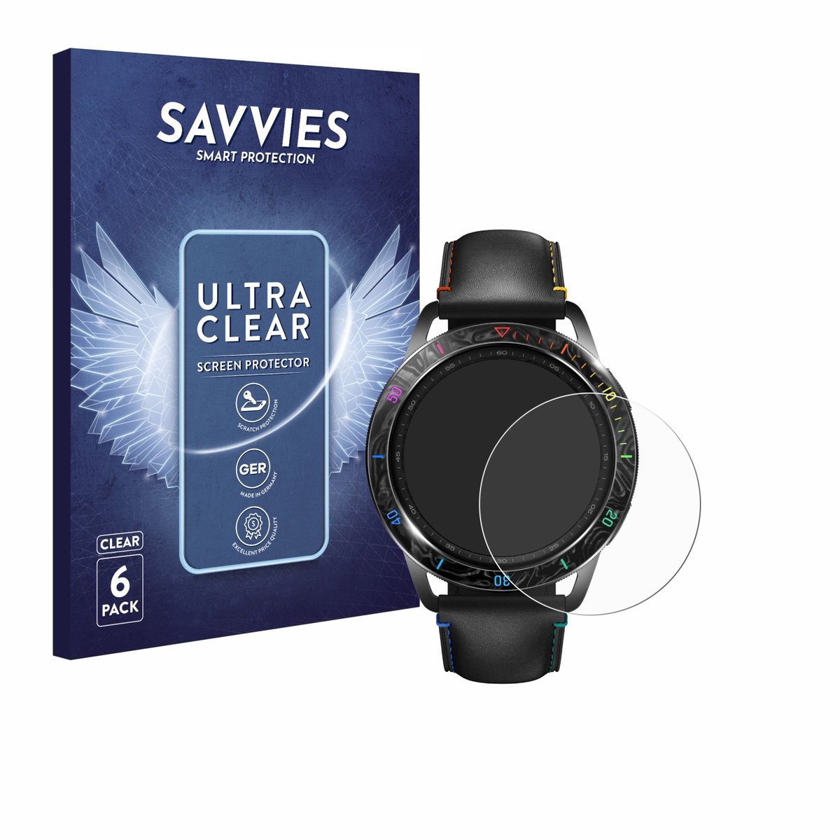 Savvies - Screenprotector voor Xiaomi Watch S3 - Folie Beschermfolie transparant 6 Stuks