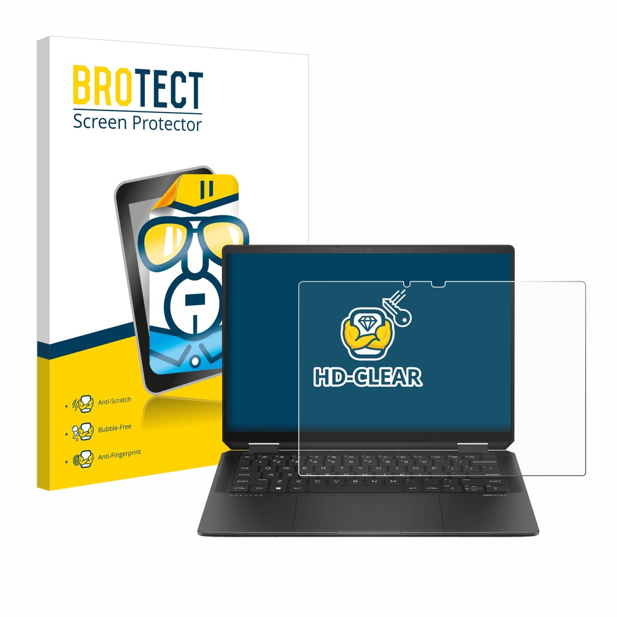 BROTECT - Screenprotector voor HP Spectre x360 (14-e) 2024 - Folie Beschermfolie transparant