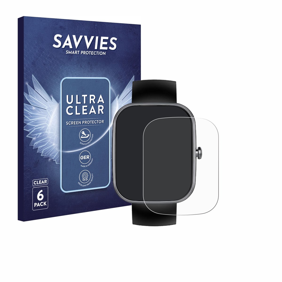 Savvies - Screenprotector voor WeurGhy T70 1.91" - Folie Beschermfolie transparant 6 Stuks