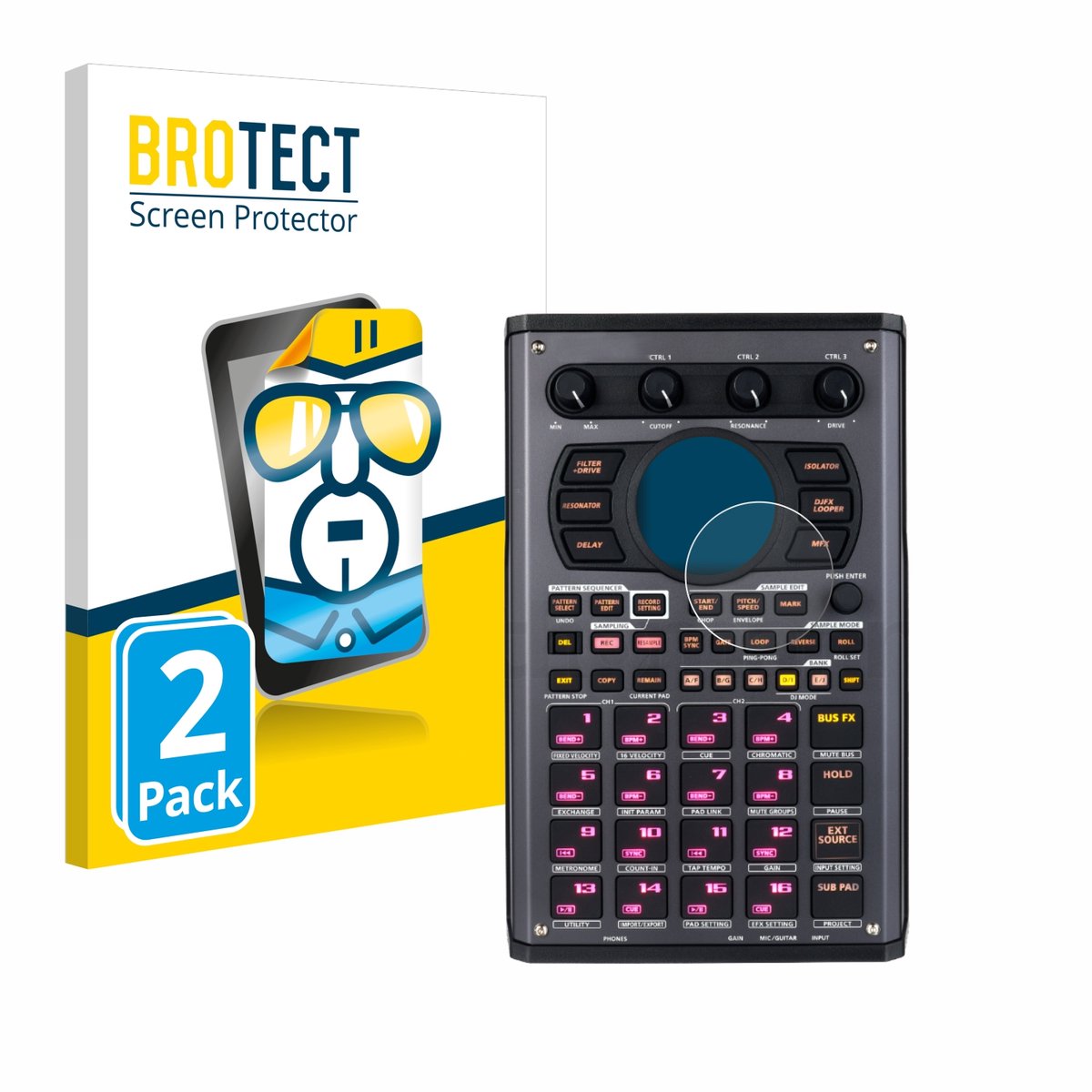 BROTECT - Screenprotector voor Roland SP-404MKII - Folie Beschermfolie transparant 2 Stuks