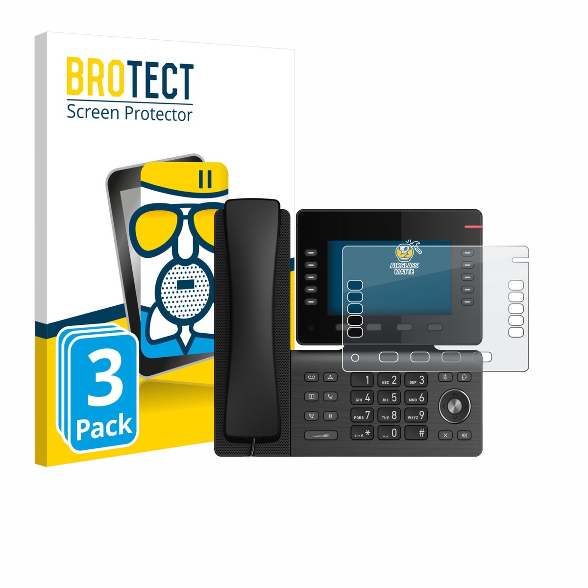 BROTECT - Screenprotector voor Snom D865 - Folie Beschermfolie Beschermglas matte 3 Stuks