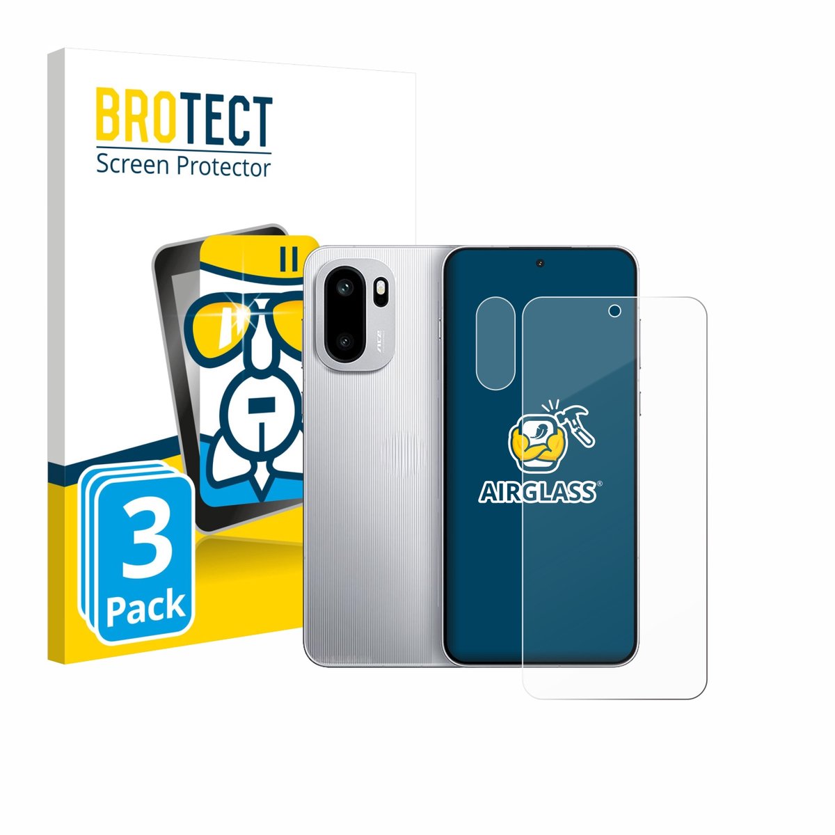 Screenprotector 3 Stuks voor OnePlus 15R (Voor+Camera) Beschermglas transparant
