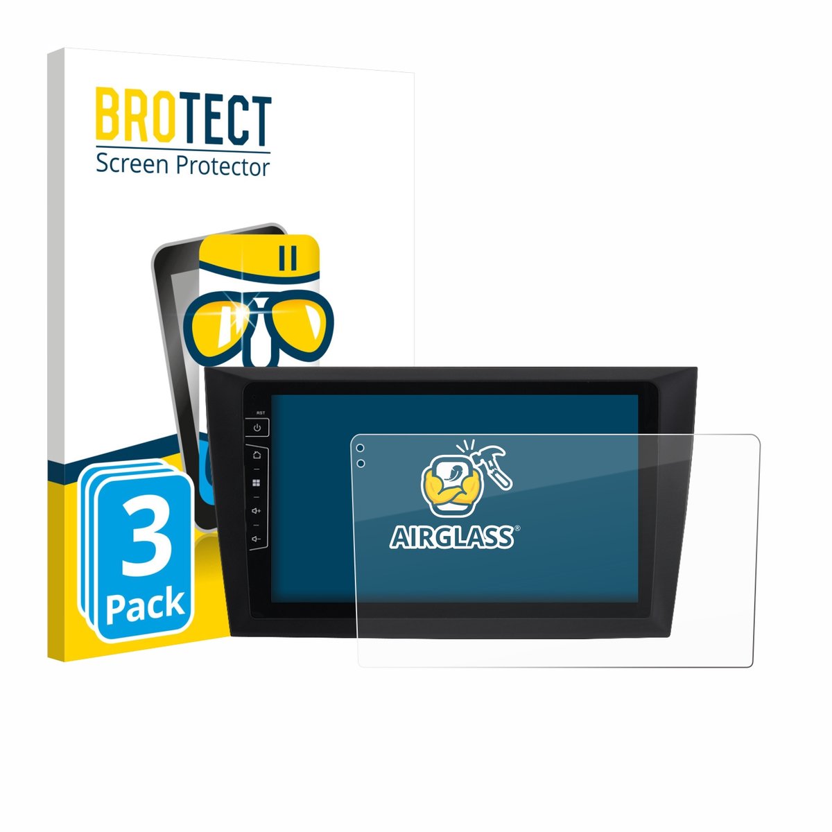 Screenprotector 3 Stuks voor Dynavin D8-DF31 9" Beschermglas transparant
