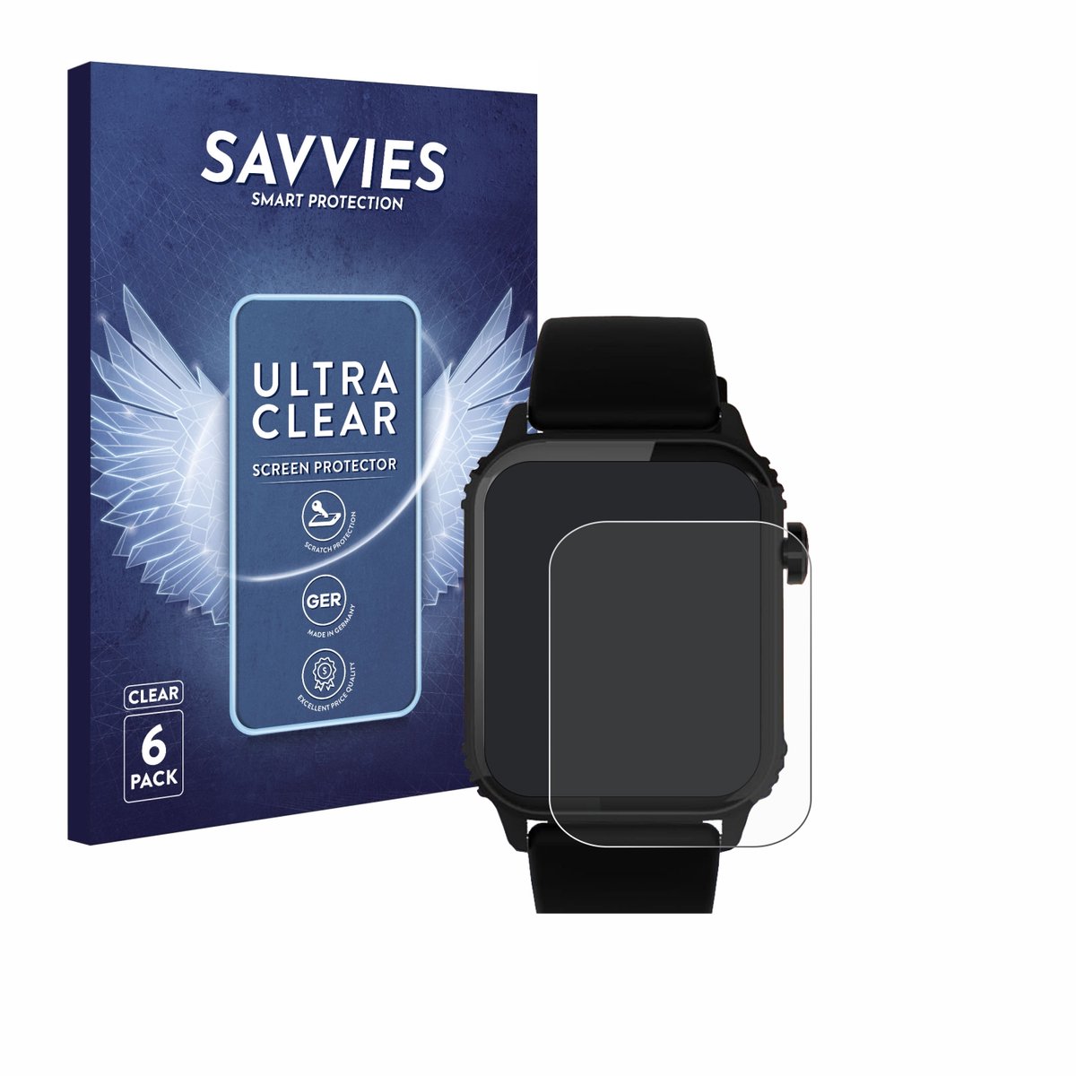 Savvies - Screenprotector voor TRAUSI TG08 1.83" - Folie Beschermfolie transparant 6 Stuks