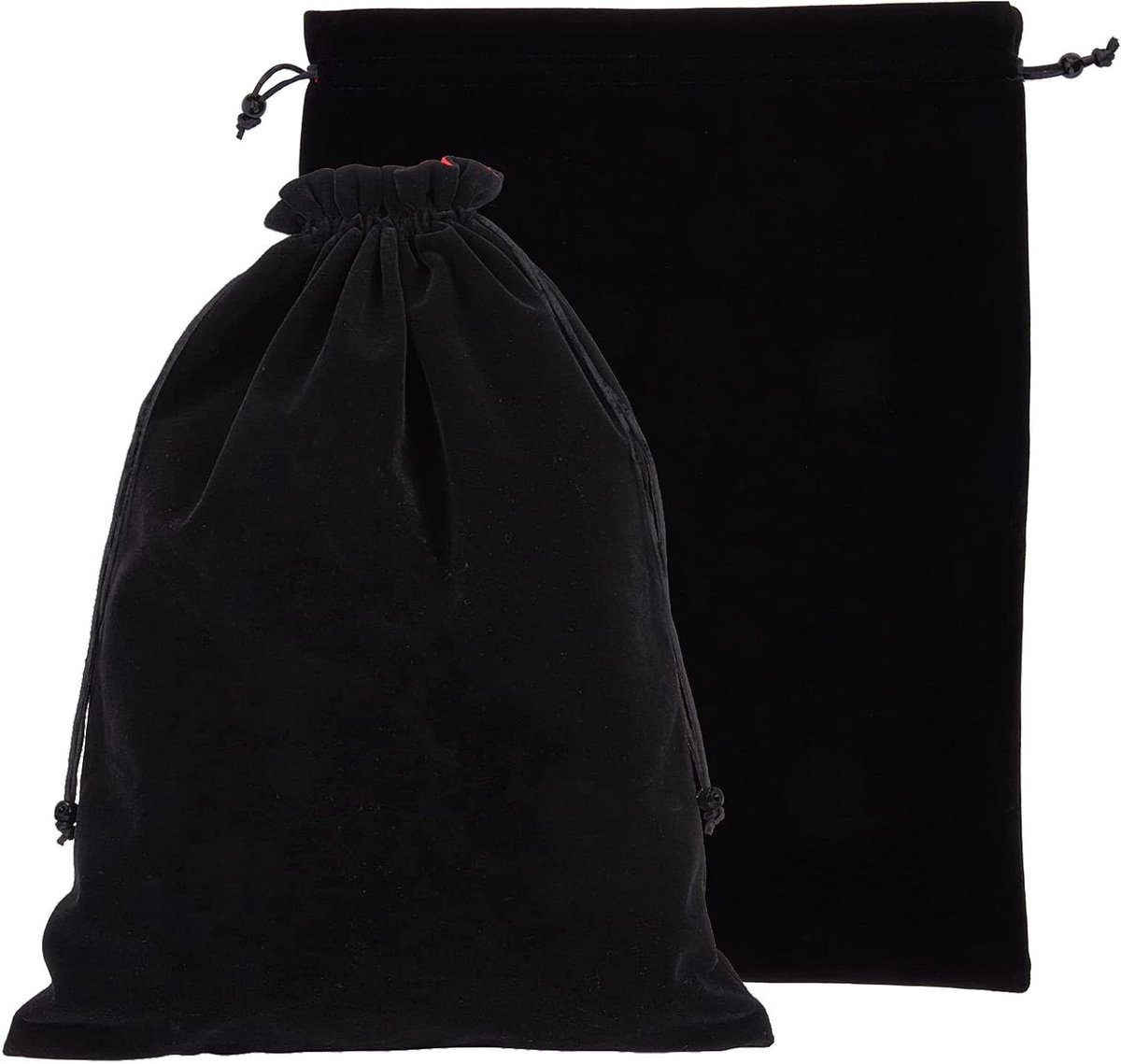 Grote Zwarte Fluwelen Pouch Tassen voor Sieraden en Geschenken - Set van 2, 37x28cm