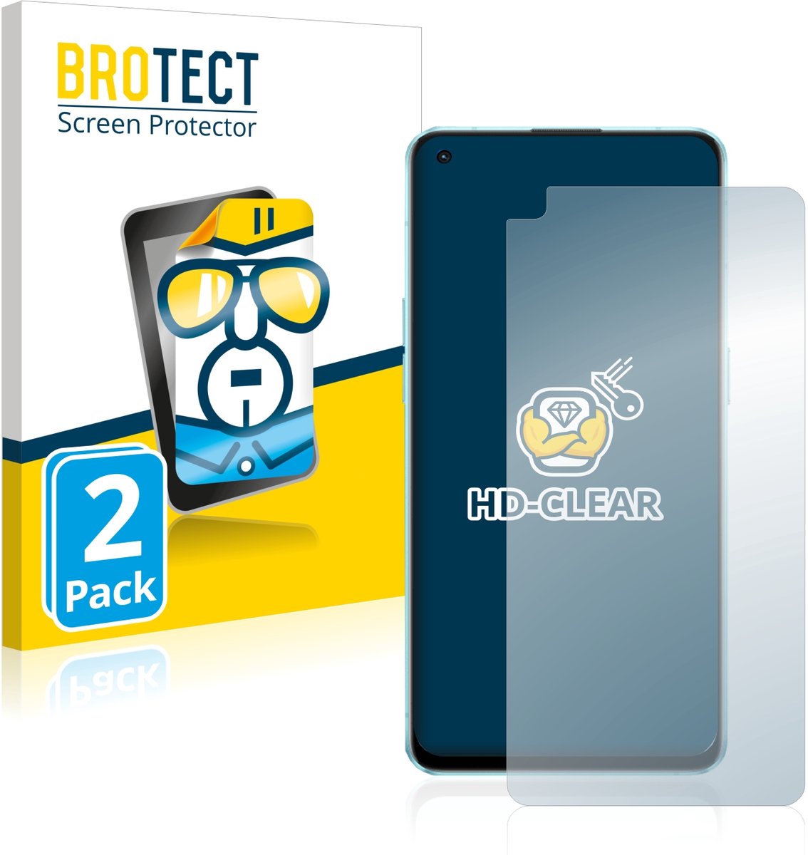 BROTECT - Screenprotector voor Oppo Reno 6 5G - Folie Beschermfolie transparant 2 Stuks