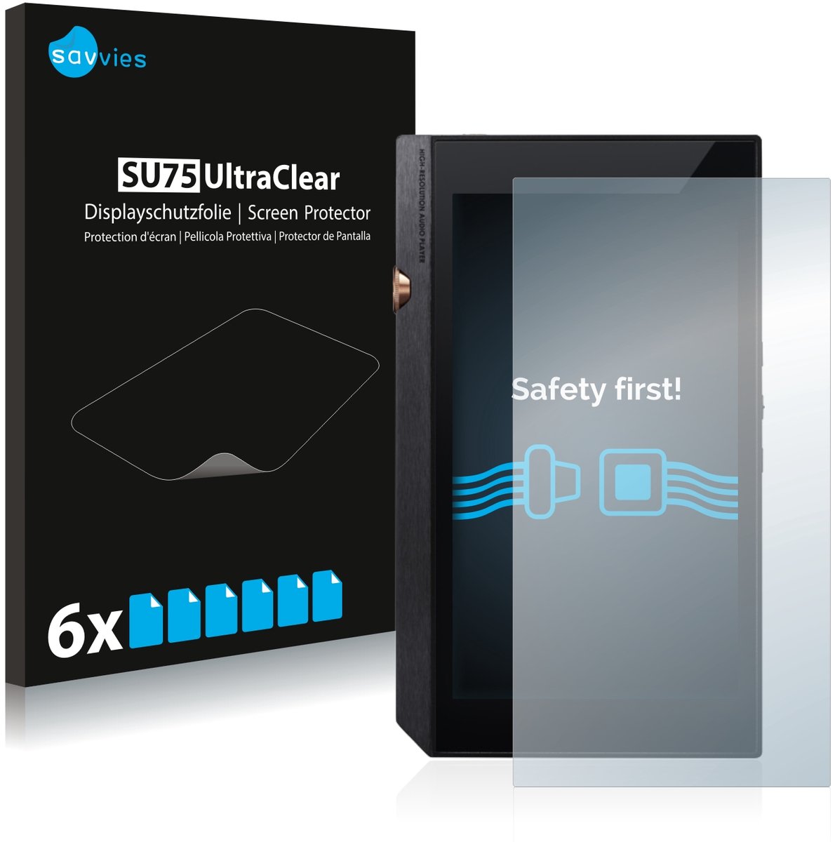 Savvies - Screenprotector voor Pioneer XDP-300R - Folie Beschermfolie transparant 6 Stuks