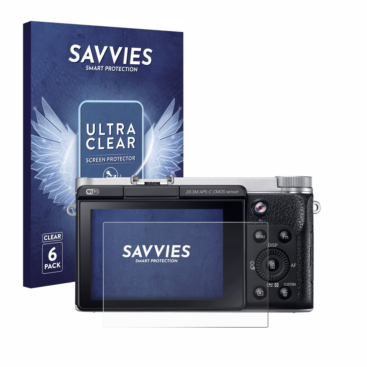 Savvies - Screenprotector voor Samsung NX300M - Folie Beschermfolie transparant 6 Stuks