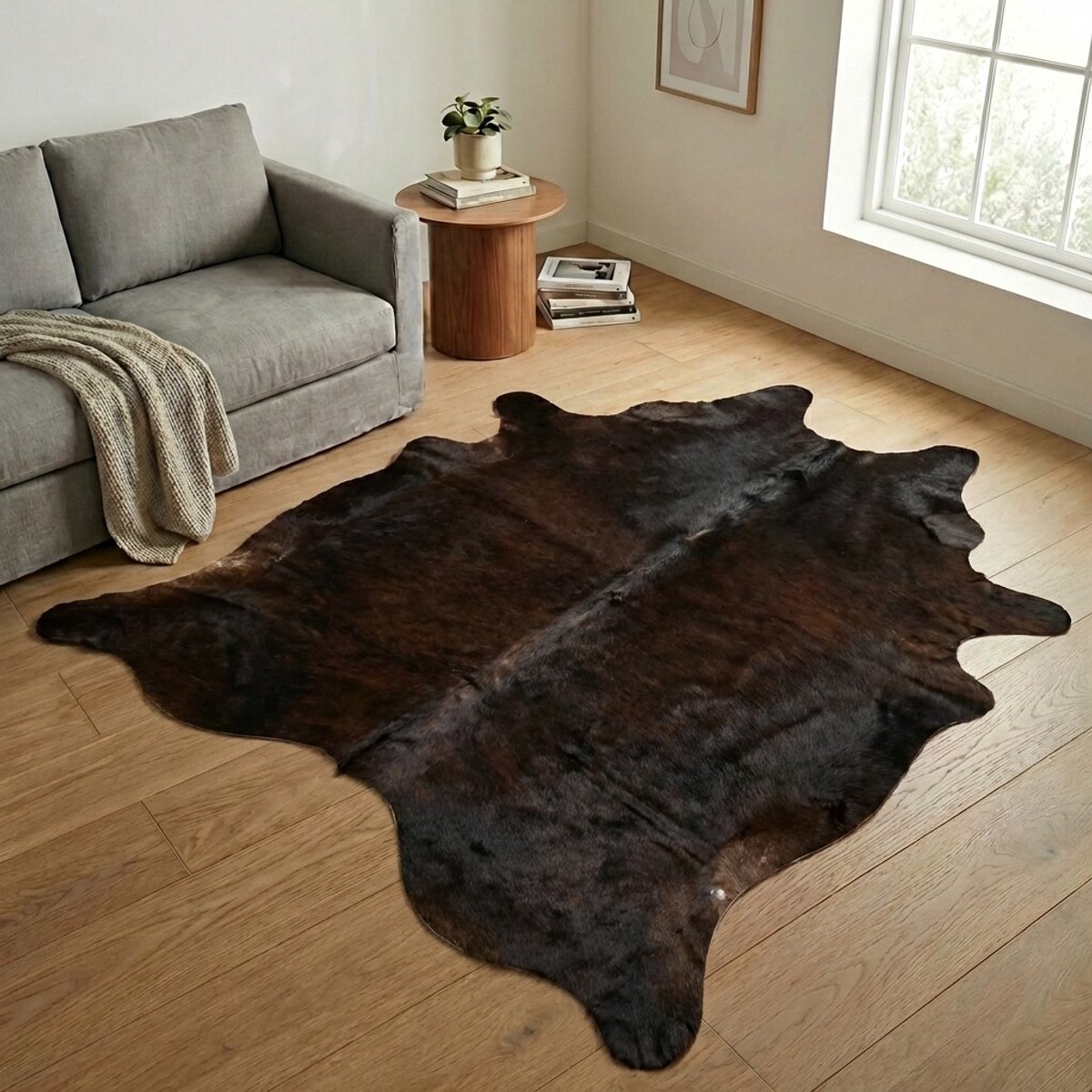 Koeienhuid Vloerkleed XXL (Extra Groot) - Effen-solid - 245 x 217 cm - Koeienkleed / Koeienvel / Dierenvel / Dierenhuid / Koehuid Tapijt