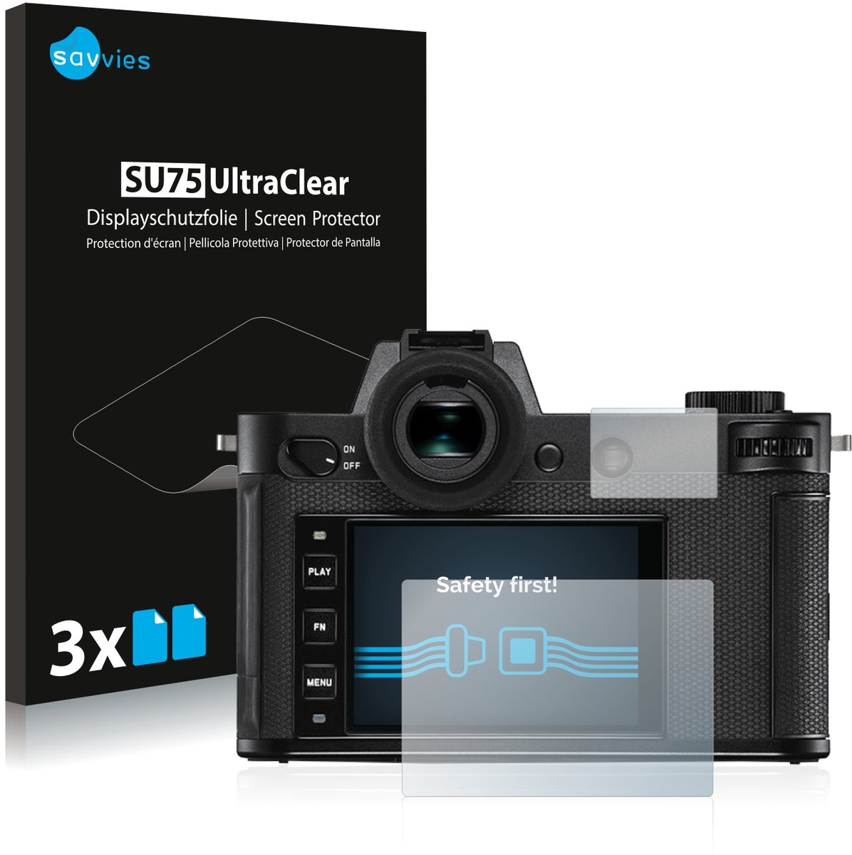 Savvies - Screenprotector voor Leica SL2 - Folie Beschermfolie transparant 6 Stuks
