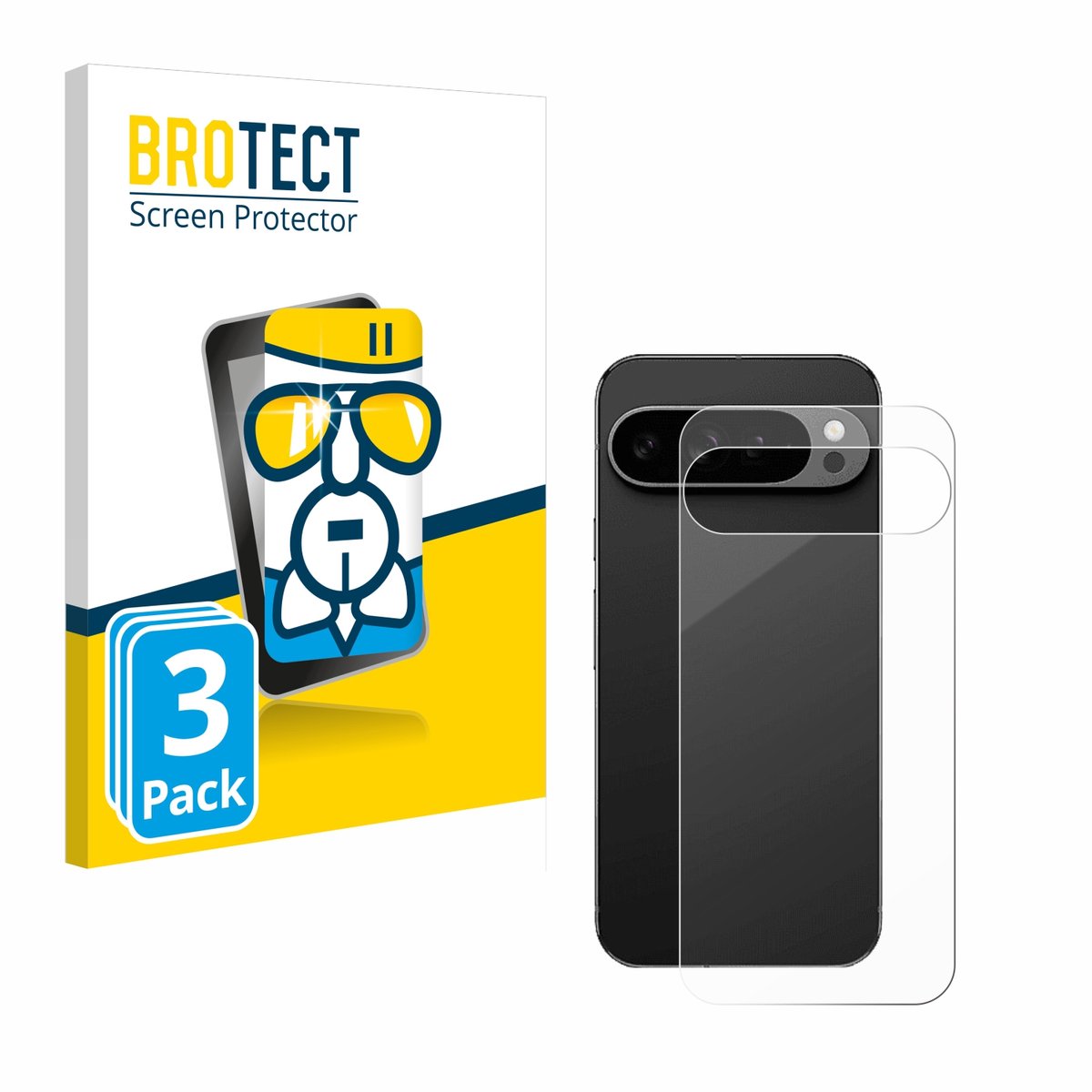 Screenprotector 3 Stuks voor Google Pixel 9 Pro XL (Achterkant) Beschermglas transparant