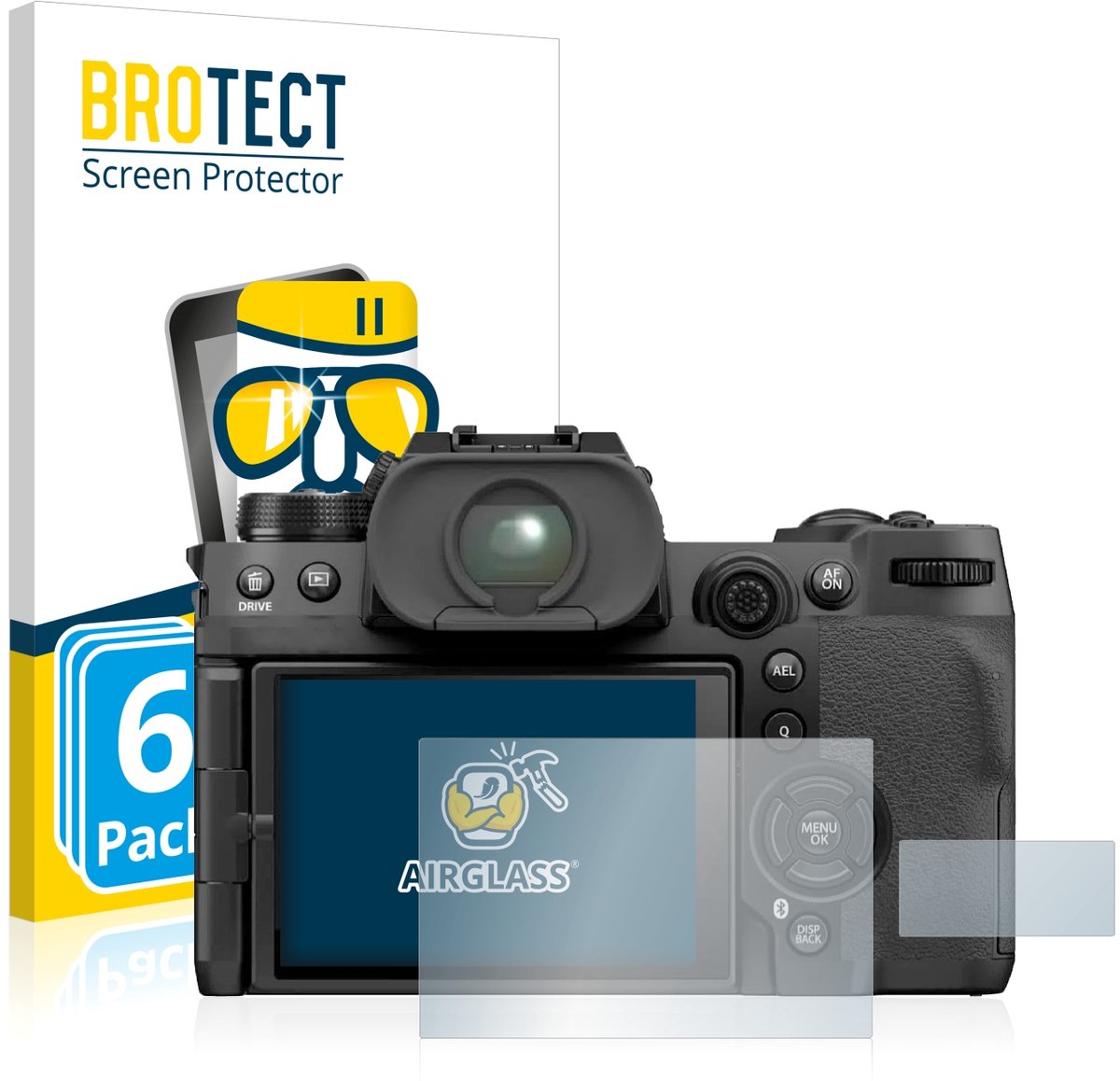 Screenprotector 6 Stuks voor Fujifilm X-H2S Beschermglas transparant