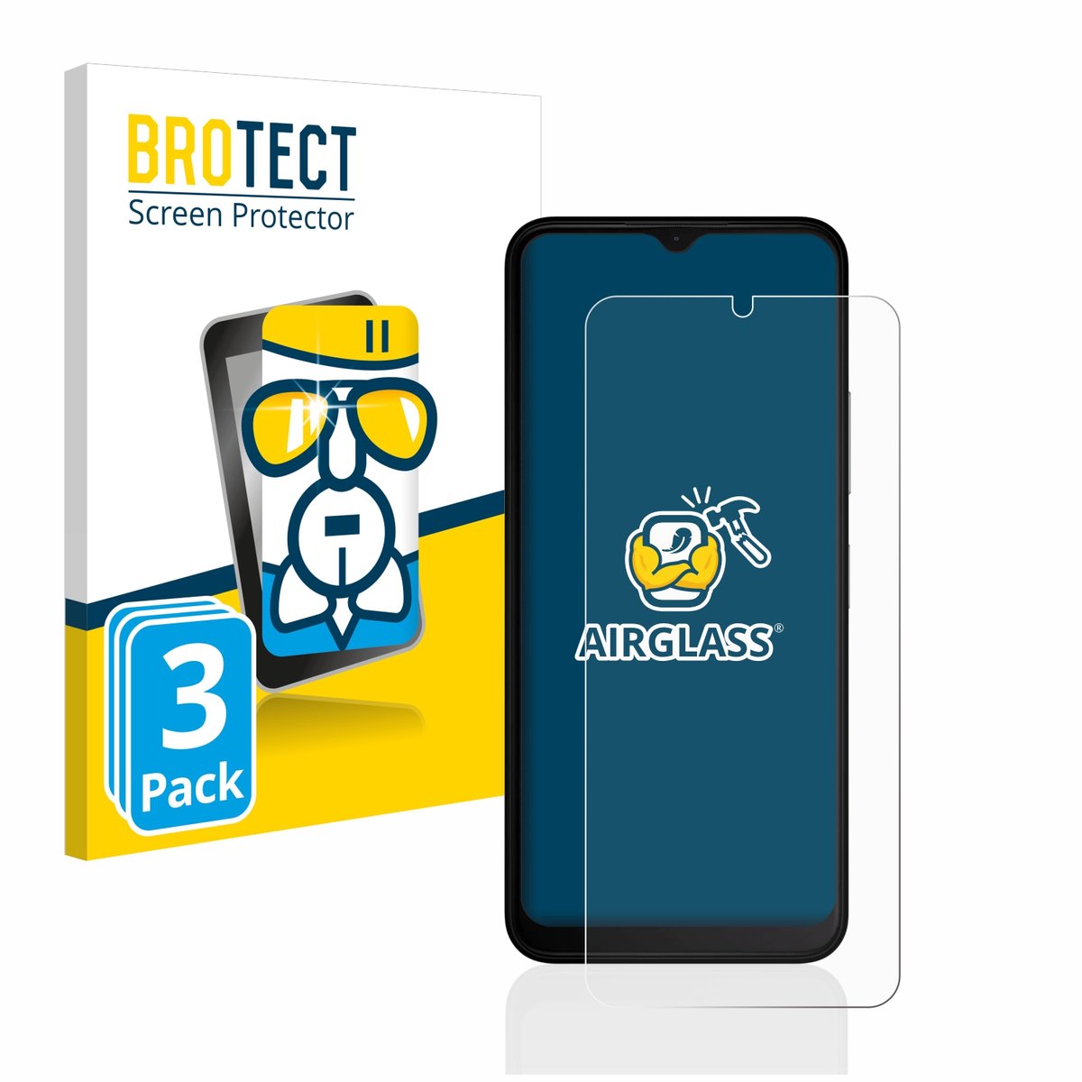 BROTECT - Screenprotector voor Nokia C22 - Folie Beschermfolie Beschermglas transparant 3 Stuks