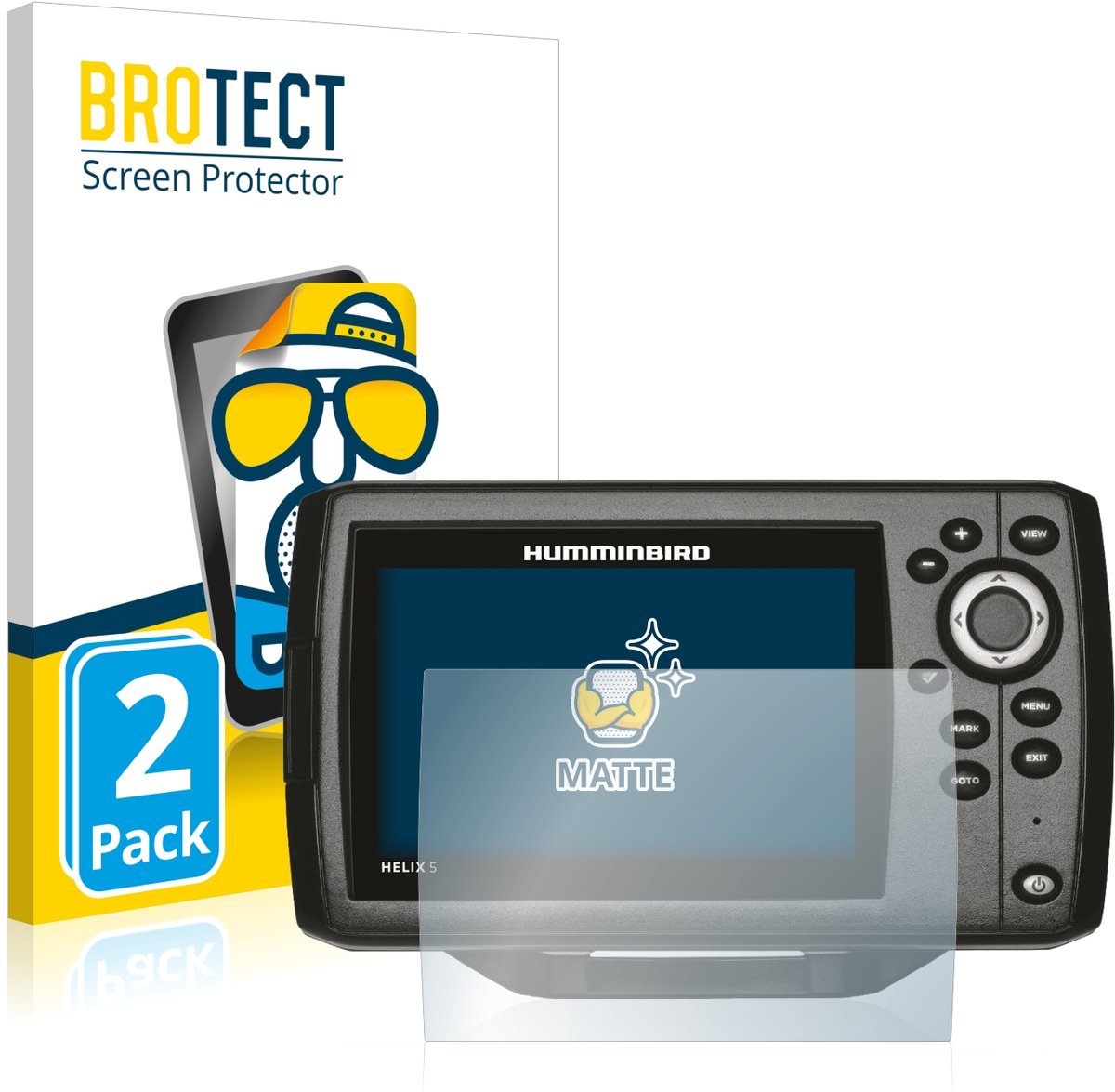 BROTECT - Screenprotector voor Humminbird Helix 5 - Folie Beschermfolie matte 2 Stuks