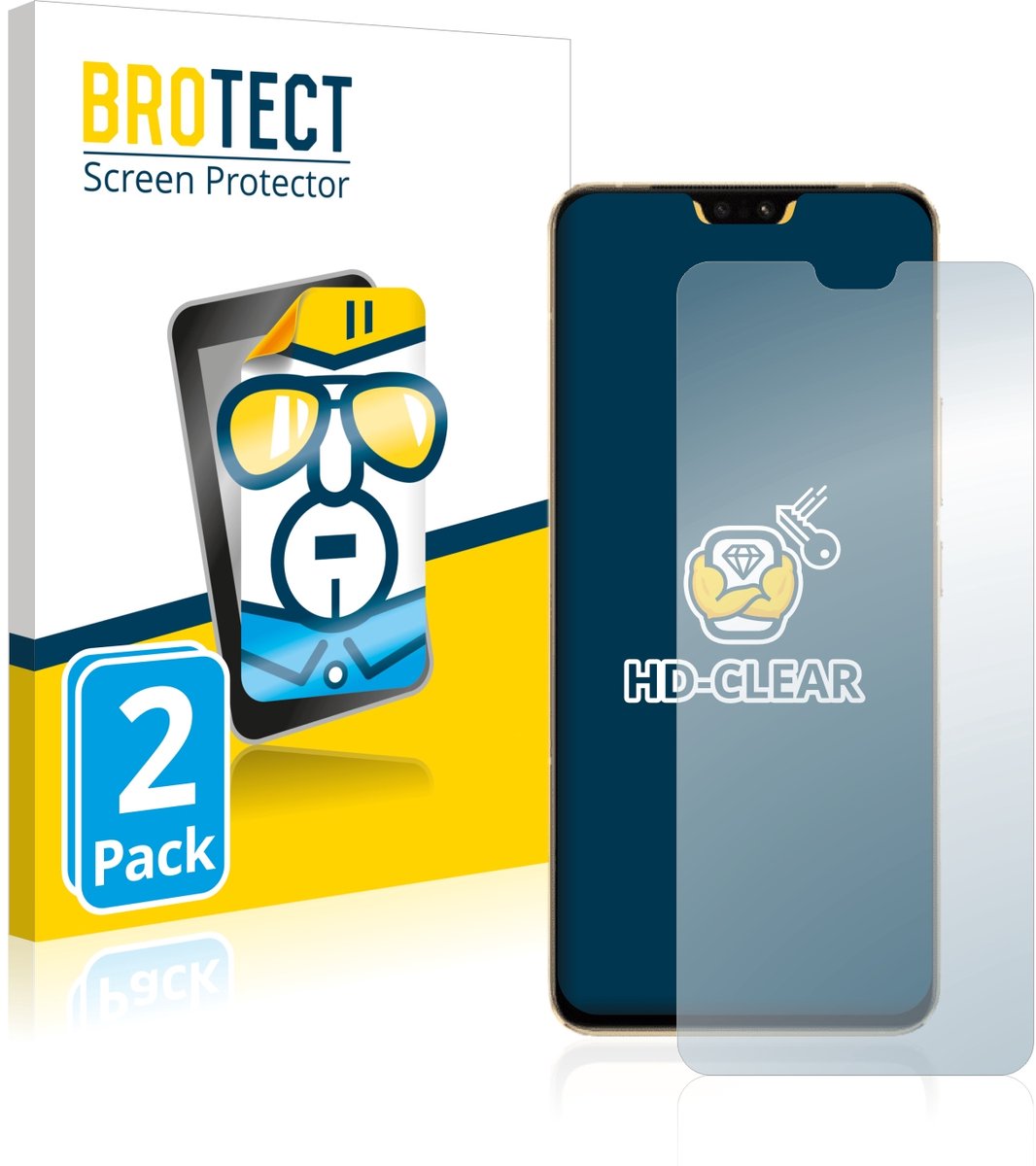 BROTECT - Screenprotector voor Vivo V23 5G - Folie Beschermfolie transparant 2 Stuks